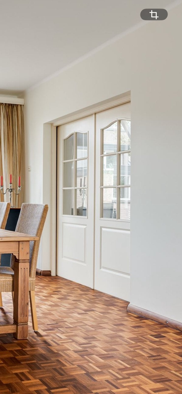 Dubbele schuifdeur, en suite, Doe-het-zelf en Verbouw, Deuren en Horren, Ophalen, 80 tot 100 cm, Binnendeur, Zo goed als nieuw