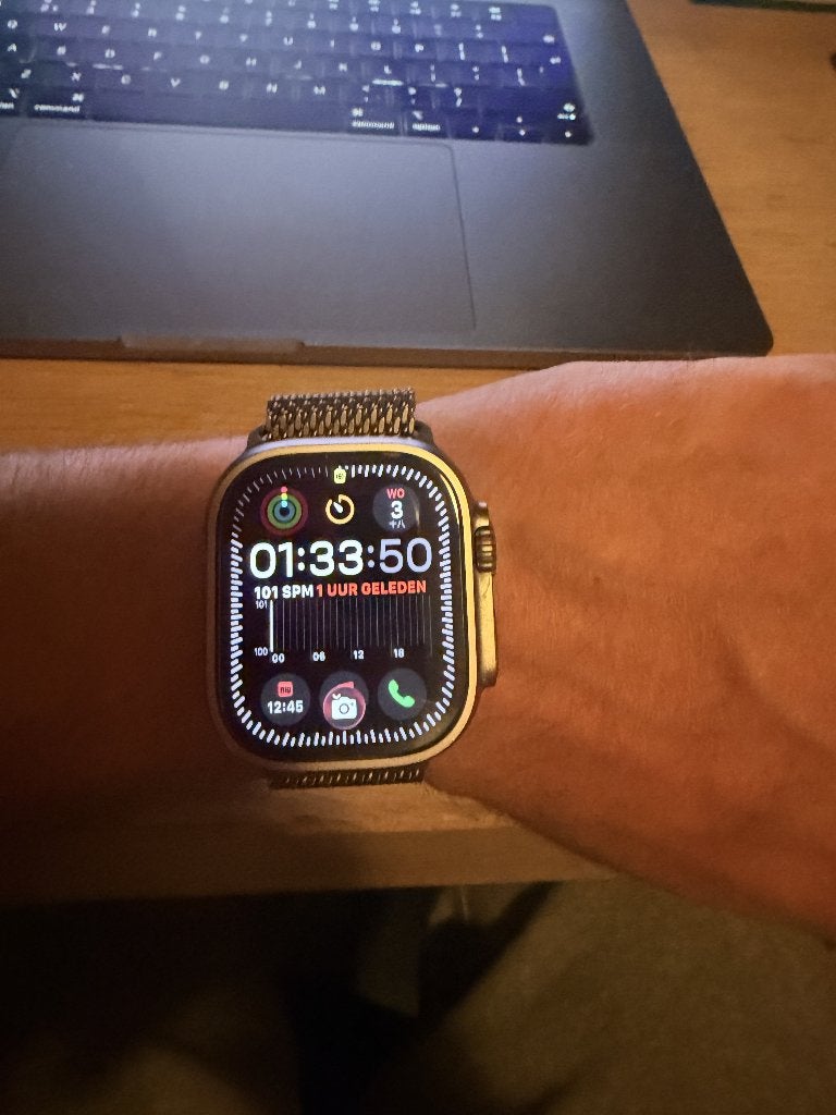 Apple Watch 2 Ultra + 4G cell en titanium bandje, Ophalen, IOS, Zo goed als nieuw, Waterdicht
