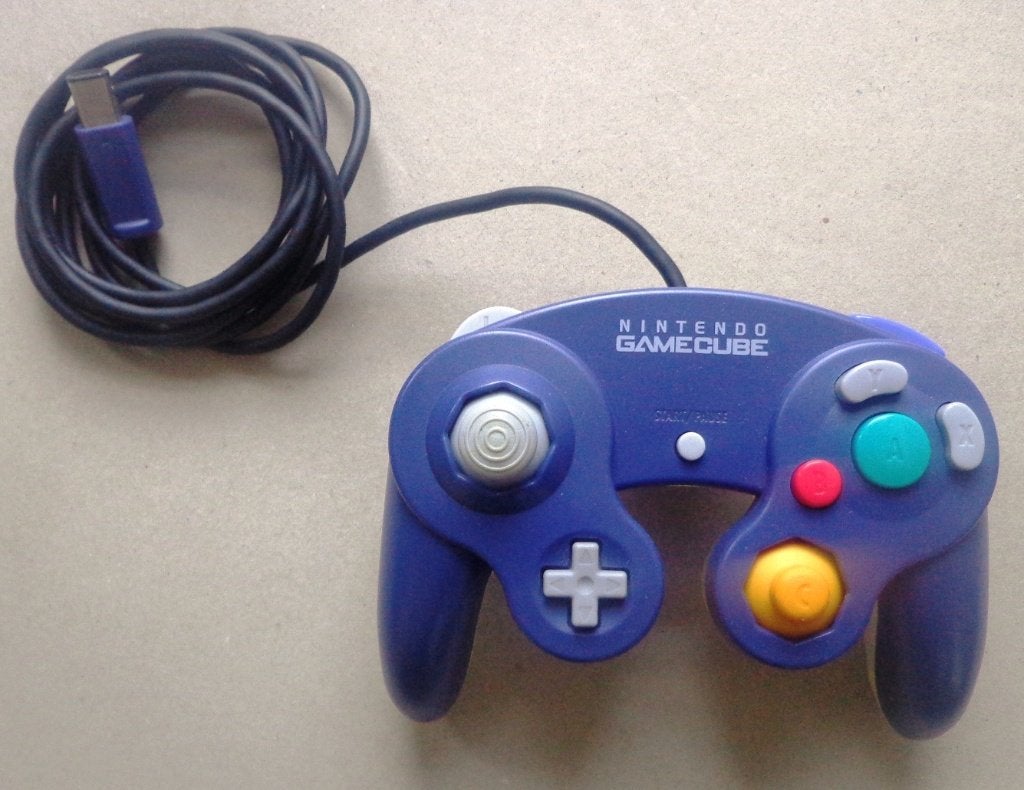 Originele Controller Transparant Paars voor de GameCube, Ophalen of Verzenden, Zo goed als nieuw, Paars, Met 1 controller