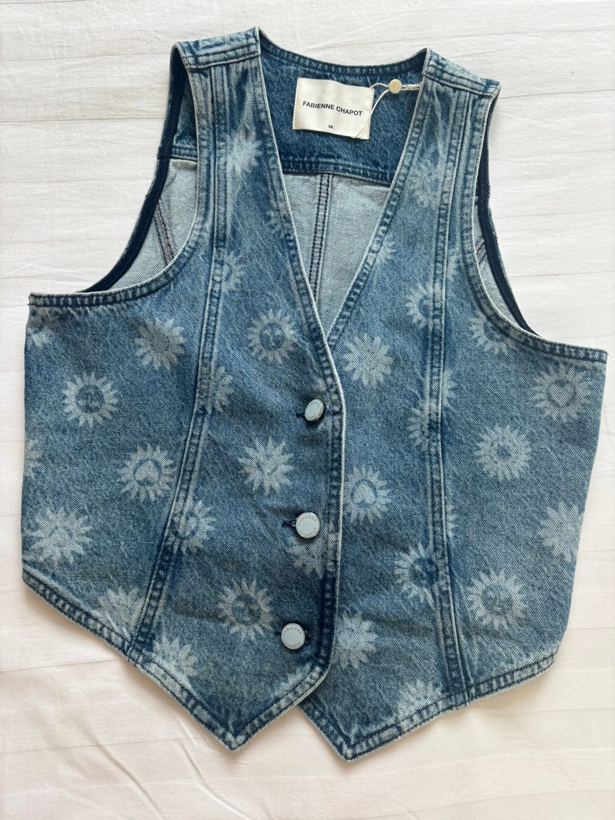 Fabienne Chapot denim gilet maat 36 nieuw, Verzenden, Nieuw, Maat 36 (S), Blauw