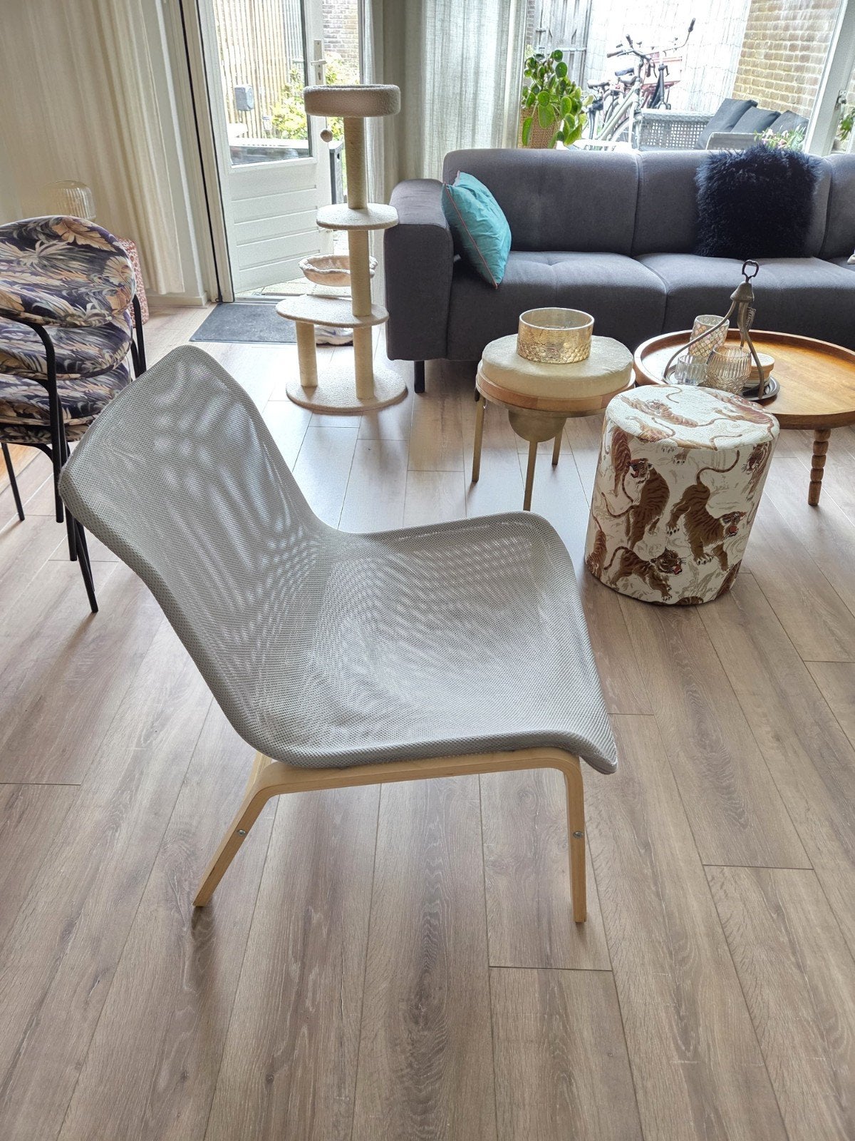 IKEA NOLMYRA fauteuil grijs / berkenhout, Ophalen, Gebruikt, Grijs, Eén