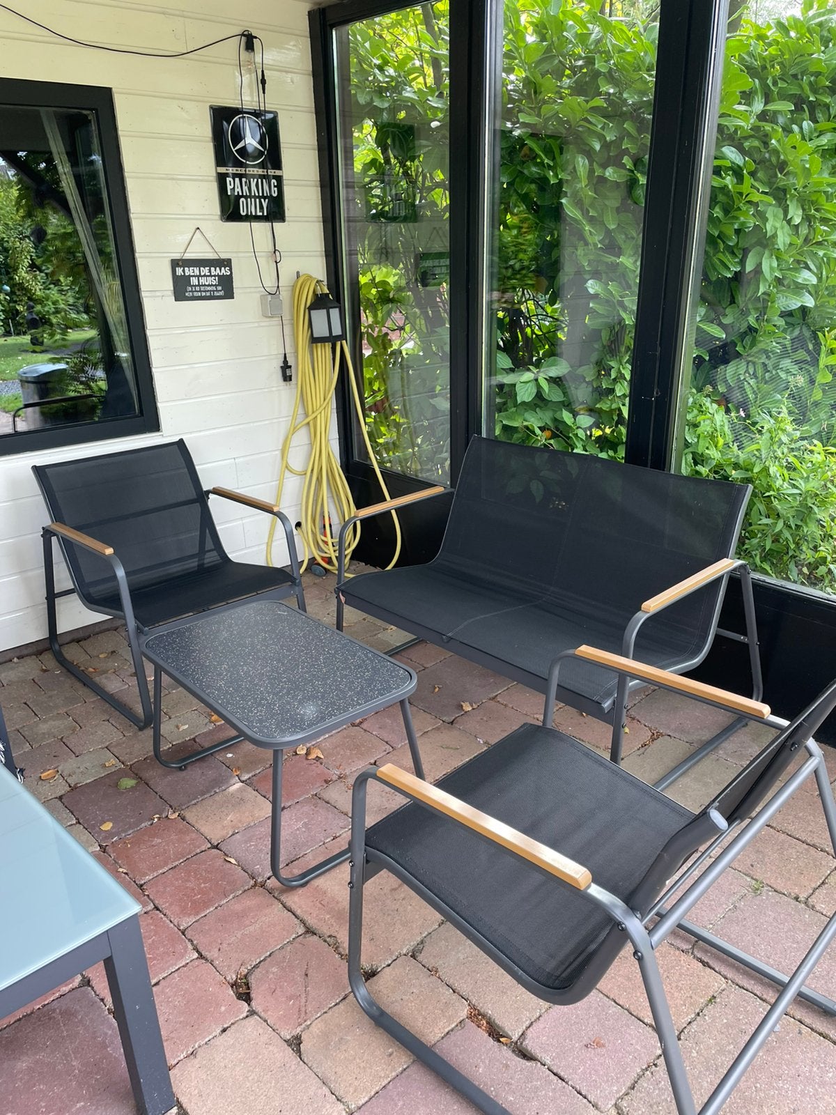 Mooie tuinset  nylon bekleding, Tuin en Terras, Tuinsets en Loungesets, Ophalen, Zo goed als nieuw, Bank, Overige materialen