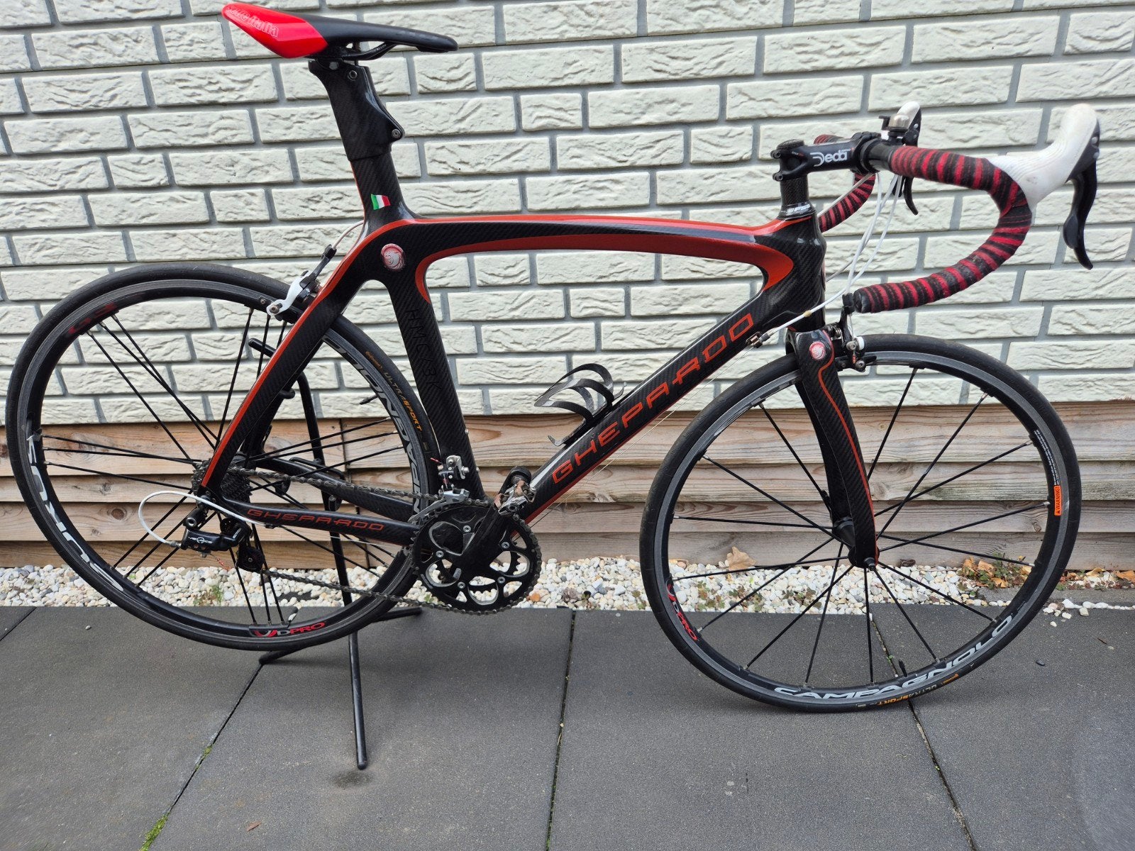 TOPAANBIEDING!! CARBON GHEPARDO RACEFIETS 2X10-SPEED VELOCE, Carbon, Zo goed als nieuw, 15 tot 20 versnellingen, 53 tot 57 cm