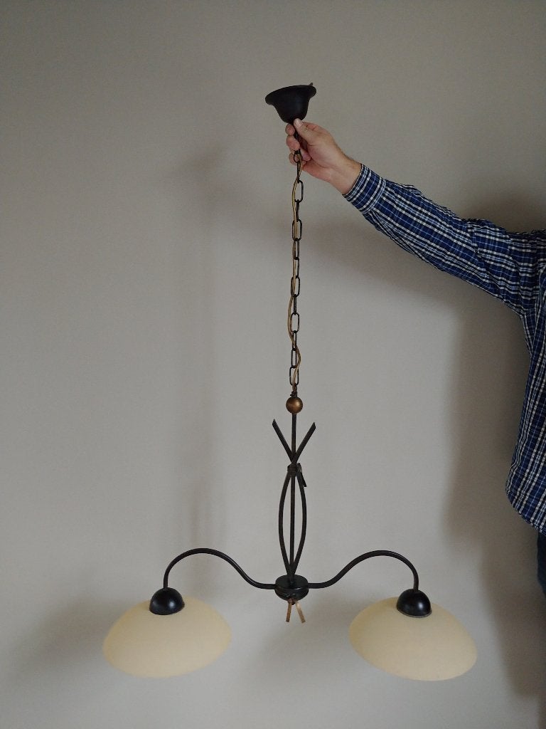 3 lampen Frantzen, 2x hanglamp  1x wandlamp, Ophalen, Gebruikt, Metaal, Overige fittingen