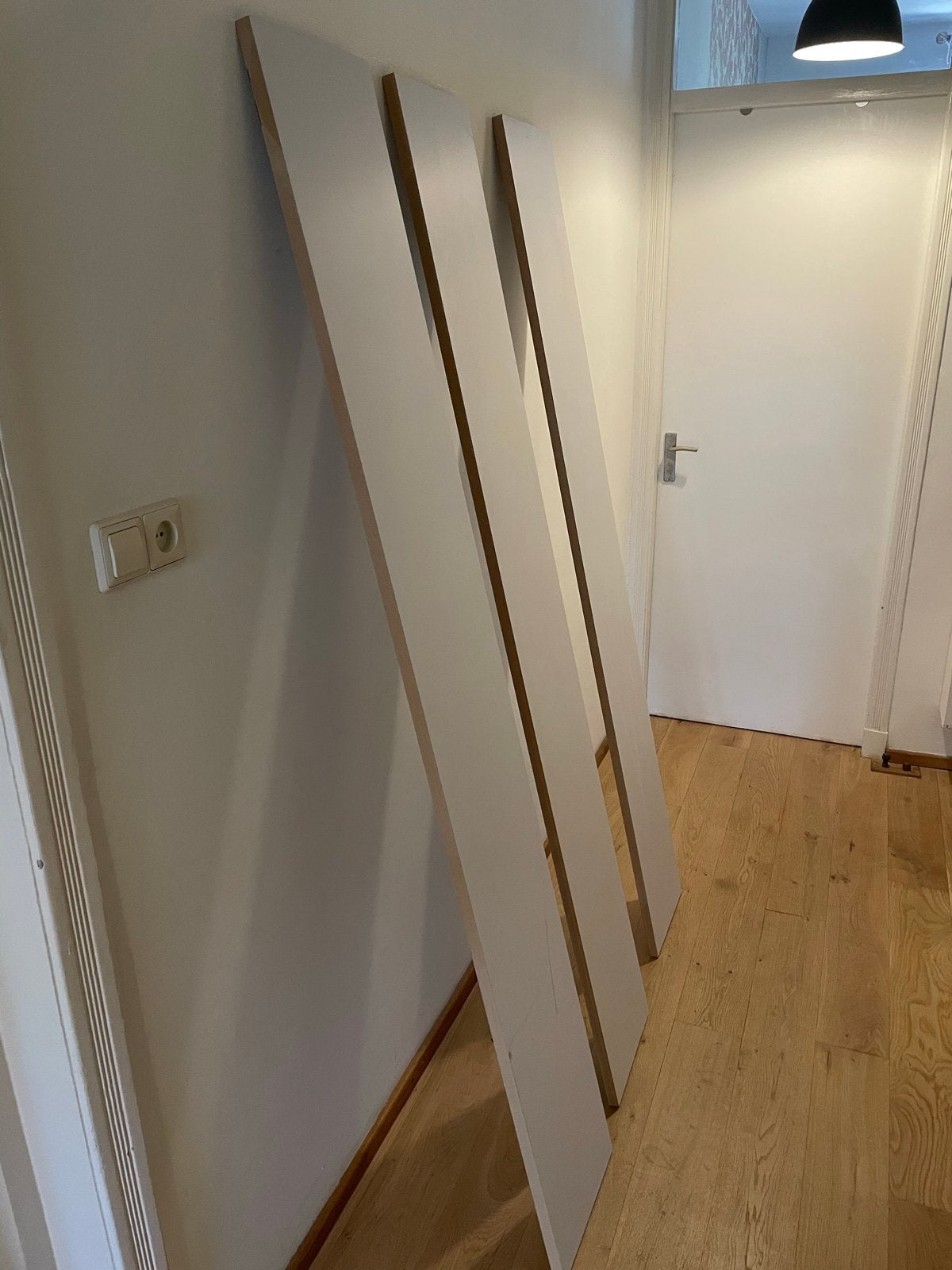 Witte planken MDF plaat 200x30 cm, Doe-het-zelf en Verbouw, Hout en Planken, Ophalen, Gebruikt, Minder dan 25 mm, Plank