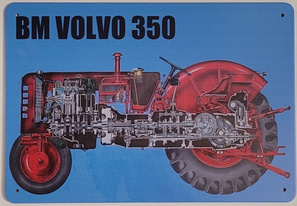 BM Volvo 350 Tractor reclamebord van metaal wandbord deco