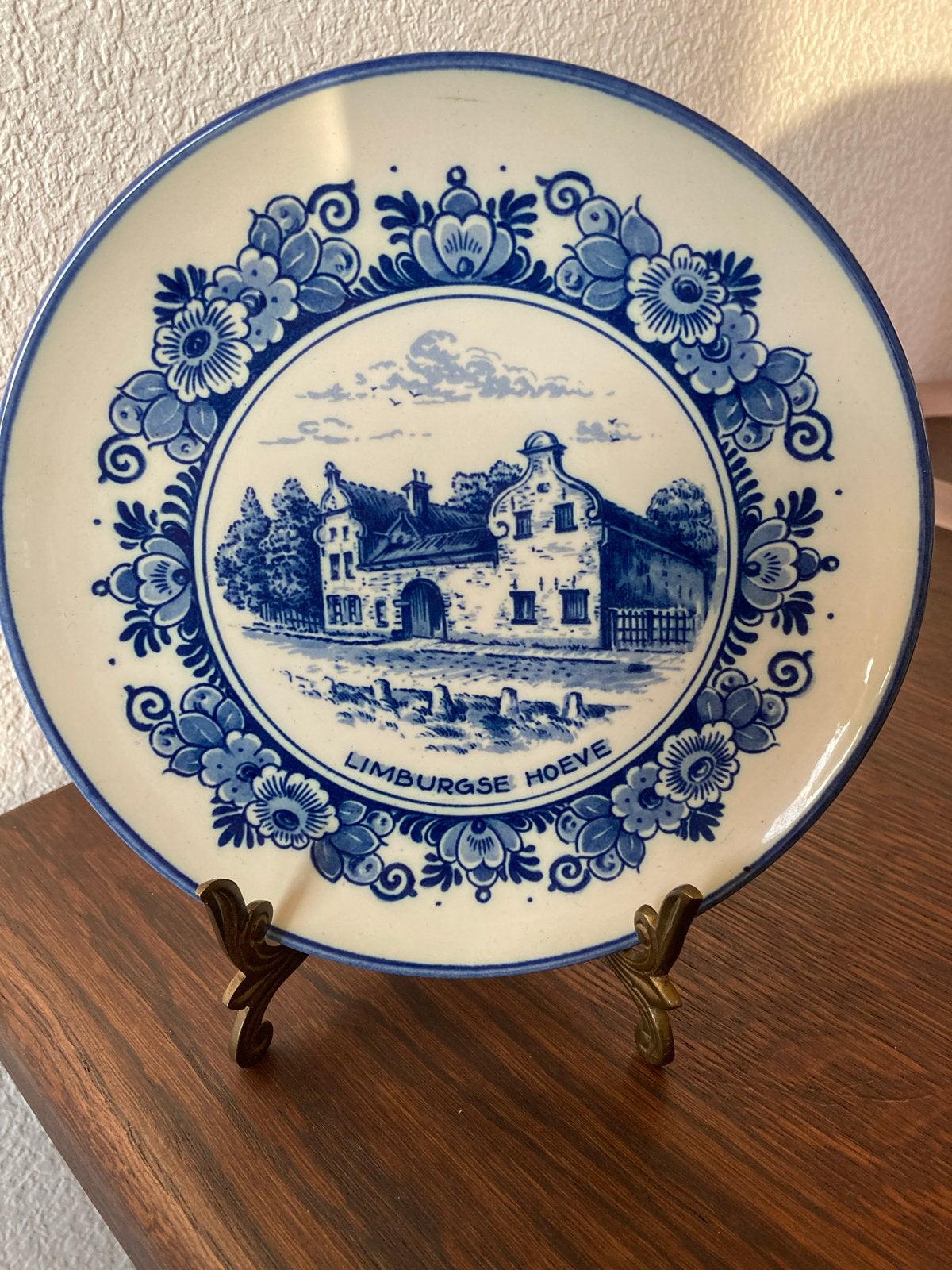 Delfts Blauw Wandbord 'Limburgse Hoeve' Zenith Gouda 18,5cm, Ophalen of Verzenden
