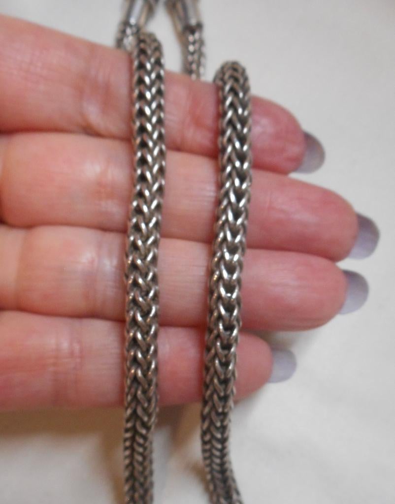 Zilveren zware vossenstaart ketting haak sluiting nr.1374, Verzenden, Zo goed als nieuw, Zilver, Zilver