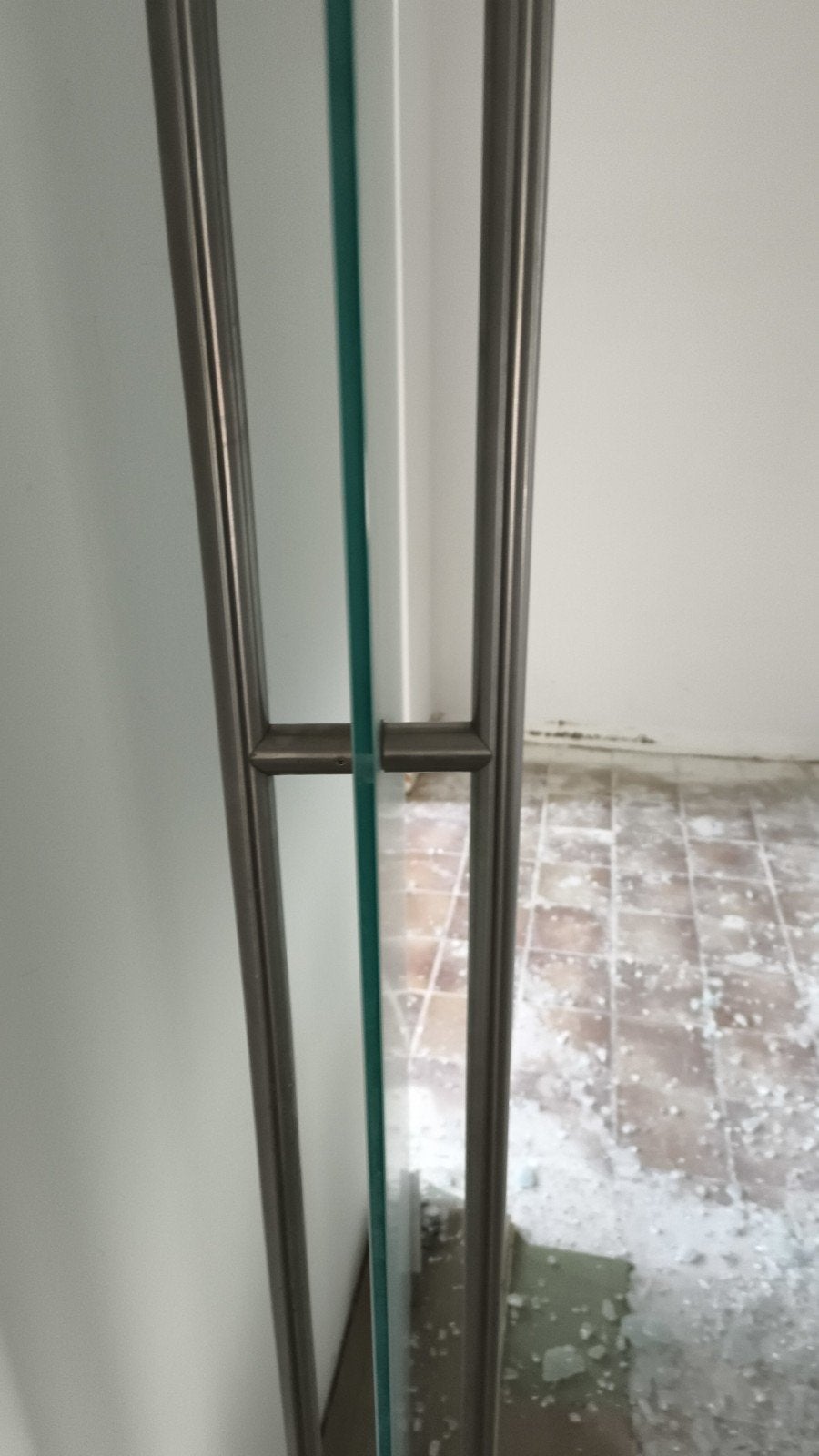 Glazen binnendeur met handgrepen en scharnieren, Ophalen, Gebruikt, 80 tot 100 cm, Binnendeur