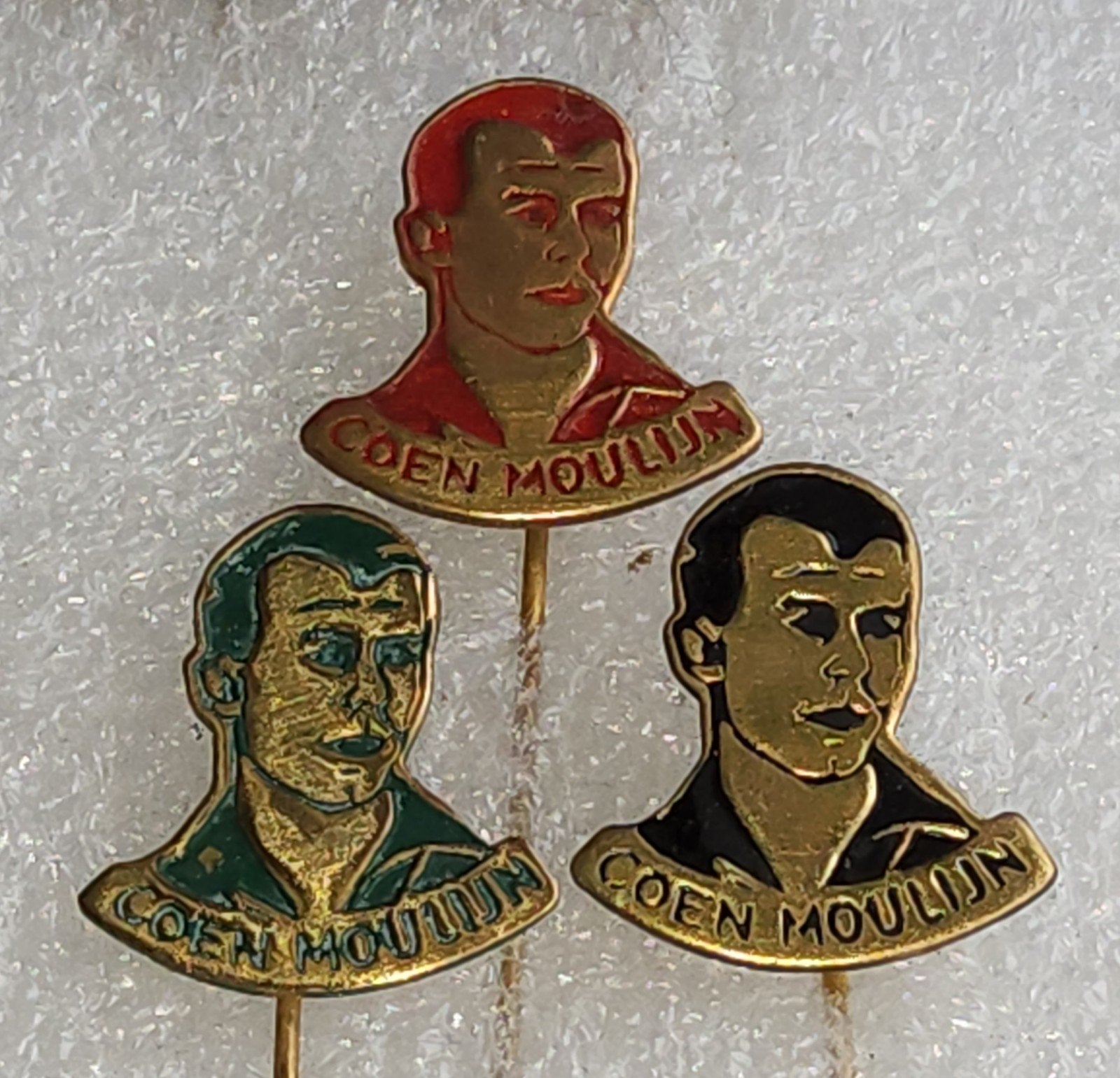 3 Speldjes Coen Moulijn - Feyenoord Legende, Ophalen of Verzenden, Gebruikt, Sport, Speldje of Pin