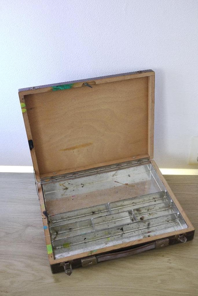 schilders doos kist voor tubes verf kunstschilderen jaren 30, Hobby en Vrije tijd, Schilderen, Ophalen of Verzenden, Gebruikt