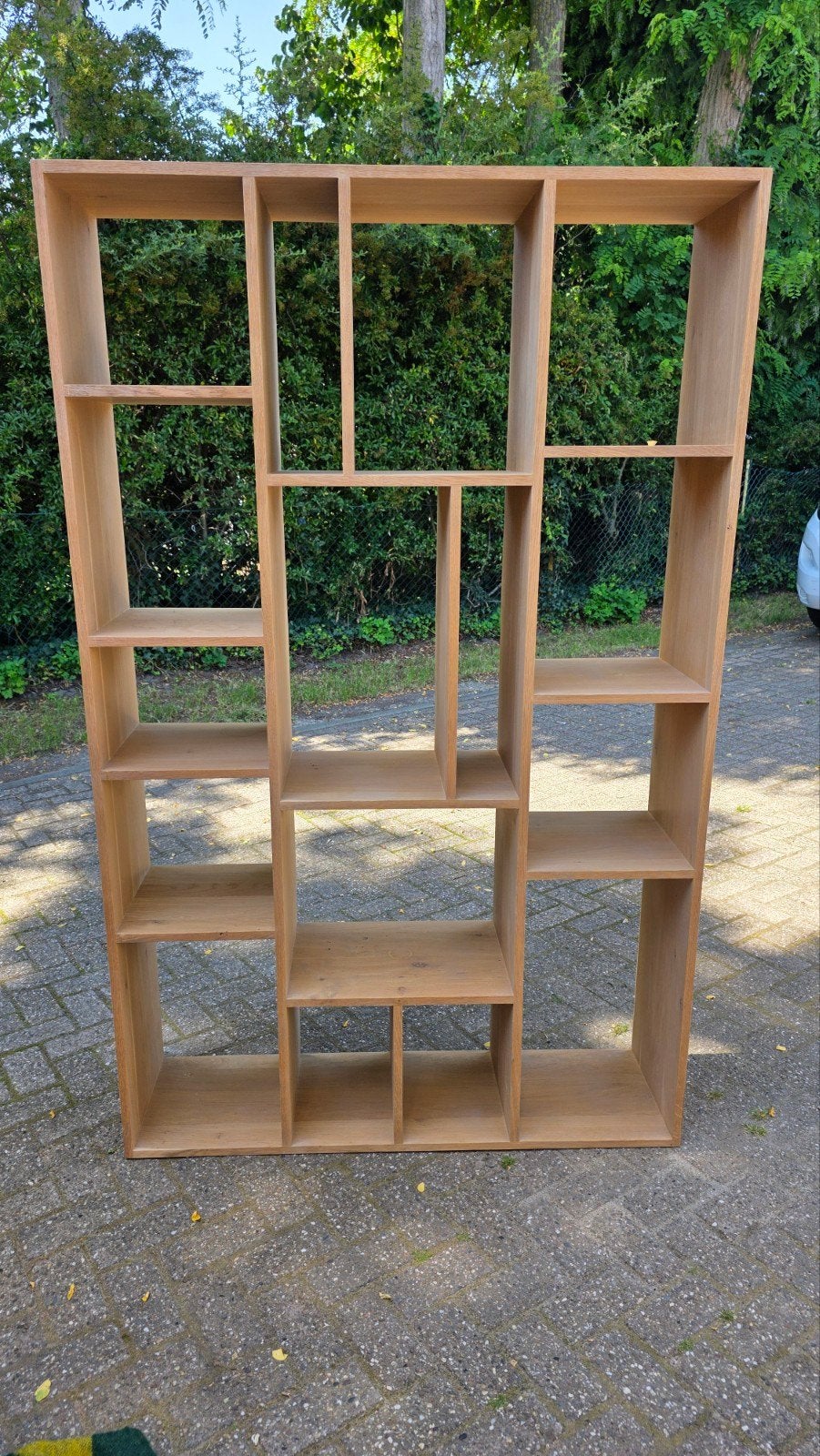 In nieuwstaat eiken boekenkast- roomdivider- stellingkast, Ophalen, Met plank(en), 150 tot 200 cm, Eikenhout