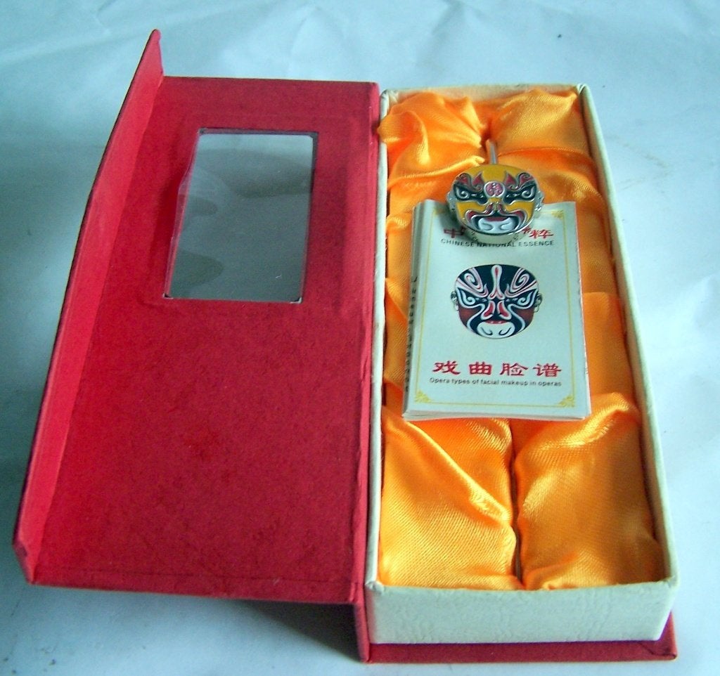 Chinese Opera Mask Bladwijzer/Briefopener in Geschenkdoos., Ophalen of Verzenden