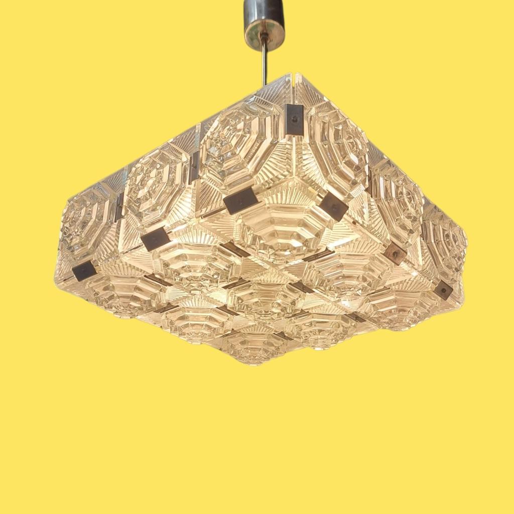 Vintage Hanglamp mid century Jaroslav Bejvl, Ophalen, Gebruikt, ,, ,
