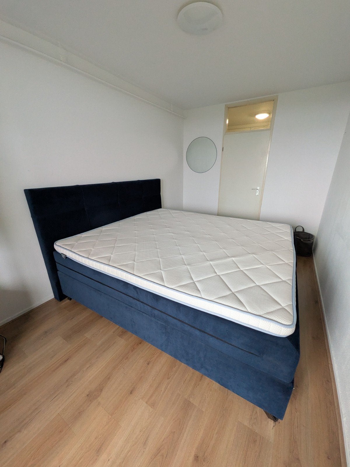 Boxspring - 200x220, Ophalen, Gebruikt, Blauw, Tweepersoons