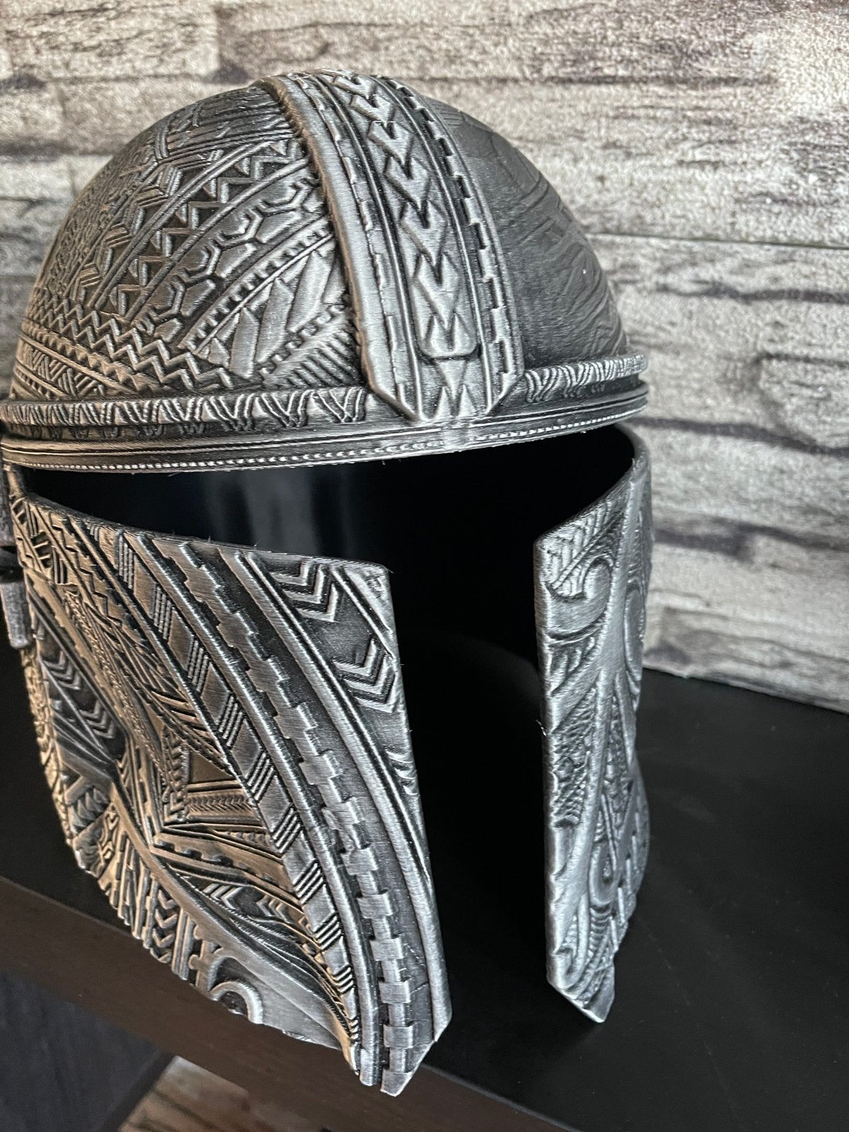 Mandolorian tribal helm cosplay volwassen maat., Hobby en Vrije tijd, Leukhoor, Artwork@leukhoor.nl, Nieuw, Ophalen of Verzenden