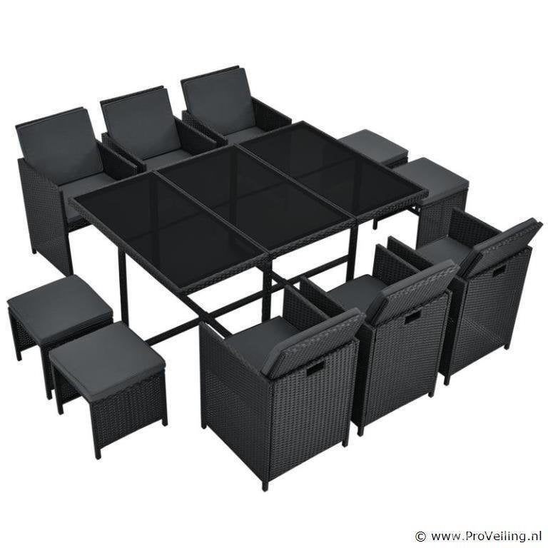 Online Veiling: Polyrotan eetset Baracoa XL, Tuin en Terras, Nieuw