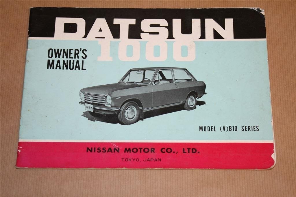 Datsun 1000 Owner\'s Manual [V]B10 Series - Ca 1967, Ophalen of Verzenden