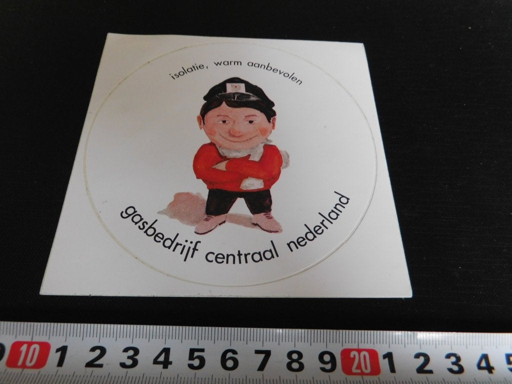sticker Gasbedrijf Centraal Nederland Isolatie warm aanbevol, Ophalen of Verzenden, Zo goed als nieuw