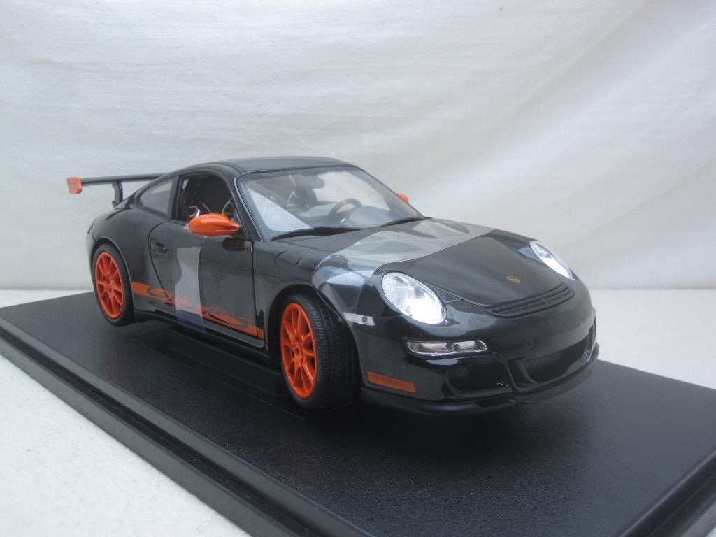 Porsche 911 / 997 GT3 RS 2007 Zwart 1:18 Welly, Hobby en Vrije tijd, Modelauto's | 1:18, Ophalen of Verzenden, Nieuw, Auto, Welly