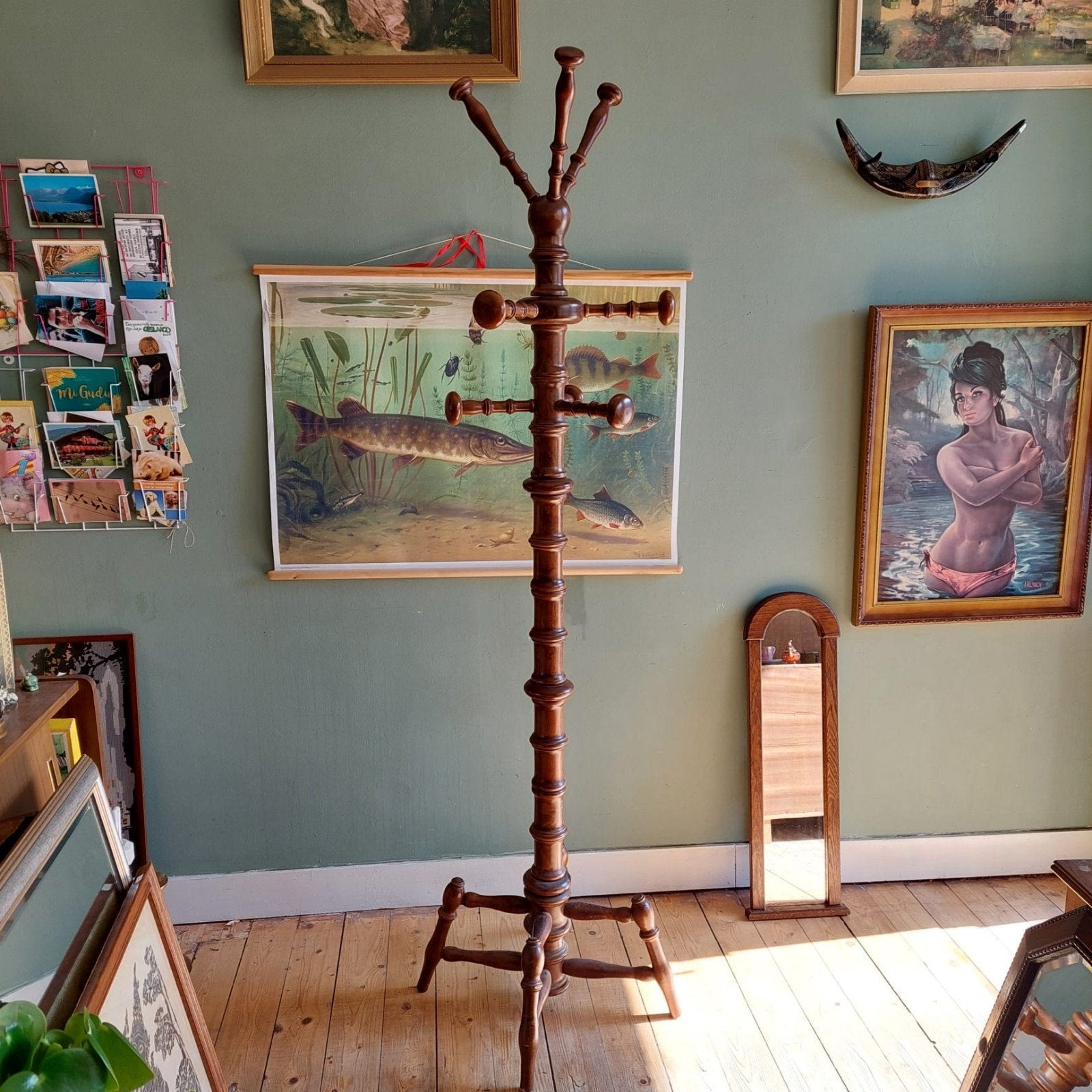 Lucky Vintage antieke Faux bamboo staande kapstok, Ophalen, Gebruikt, ., .