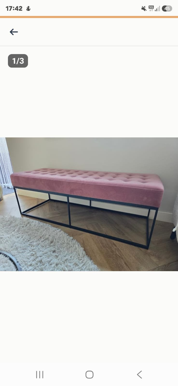Bankje rose zwart, Ophalen, Zwart, Tweepersoons, 140 cm