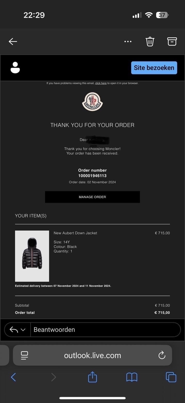 Moncler Maya Puffer Jas Zwart - Zo goed als nieuw, Ophalen, Zo goed als nieuw, Maat 46 (S) of kleiner, Zwart
