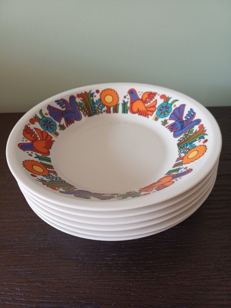 Acapulco Villeroy & Boch 6 diepe borden, Villeroy & Boch, Ophalen of Verzenden, Zo goed als nieuw, Bord(en)