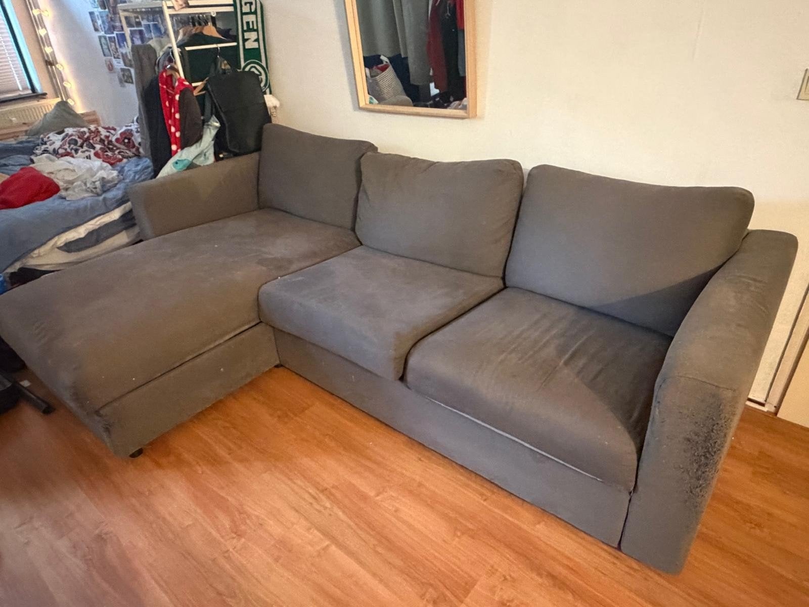 Grijs Ikea Bank, Ophalen, Gebruikt, Rechte bank, 200 tot 250 cm