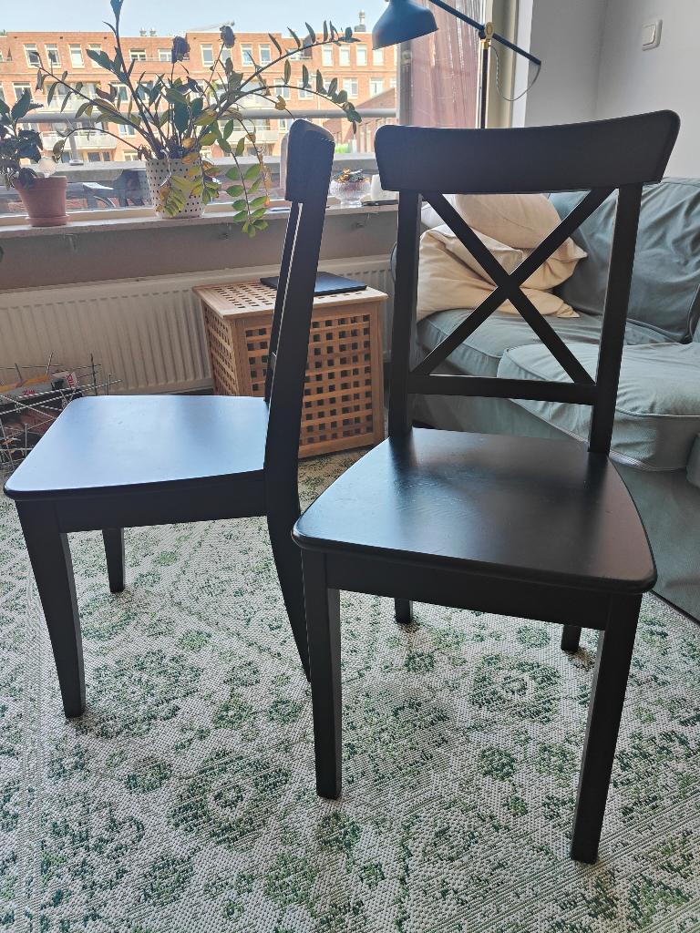 Stoelen, Huis en Inrichting, Stoelen, Ophalen, Gebruikt, Twee, Zwart