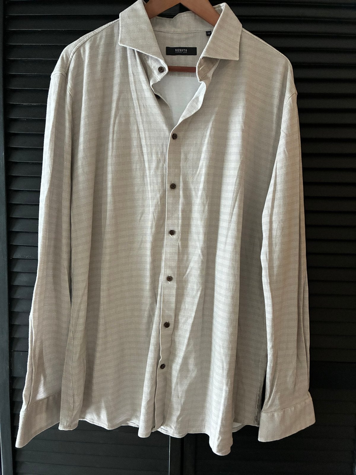 Desoto Luxury Line Heren Overhemd - Zo goed als nieuw, Ophalen of Verzenden, Zo goed als nieuw, Beige, Halswijdte 39/40 (M)