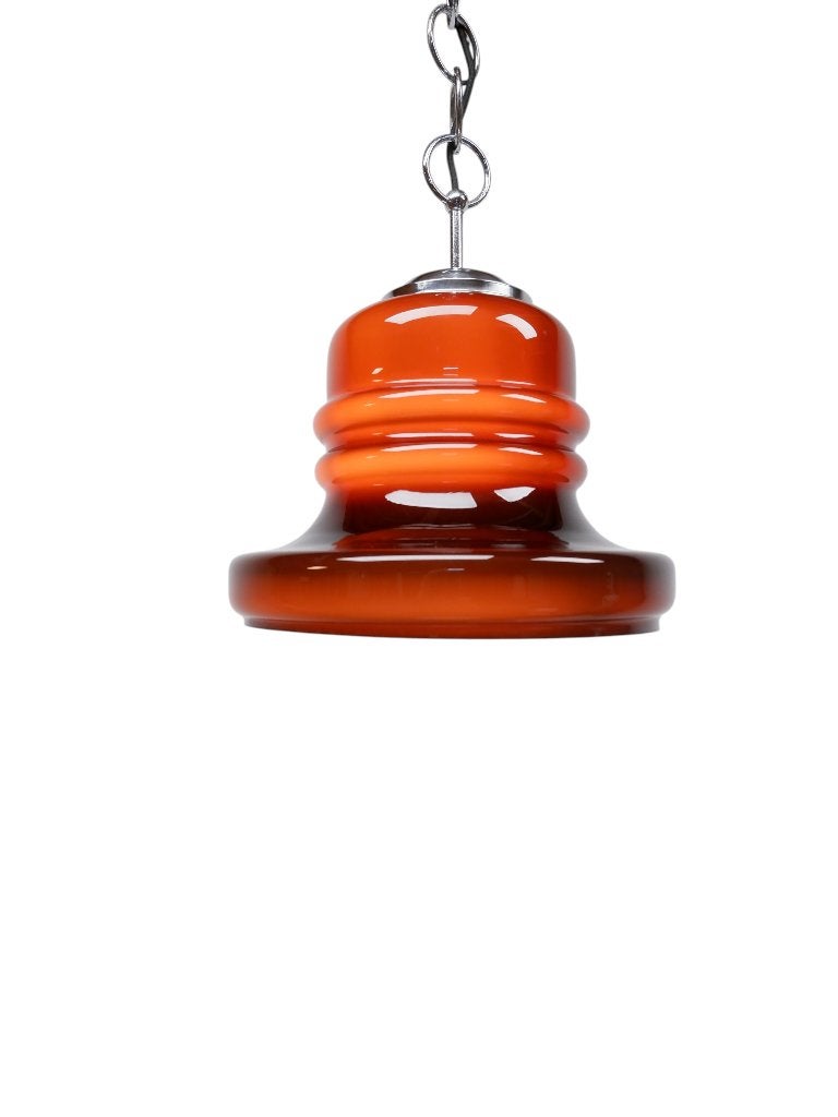 Honsel Leuchten glazen hanglamp, jaren 70, Gebruikt, Vintage, Rijksstraatweg 37 Wilp, Ophalen of Verzenden
