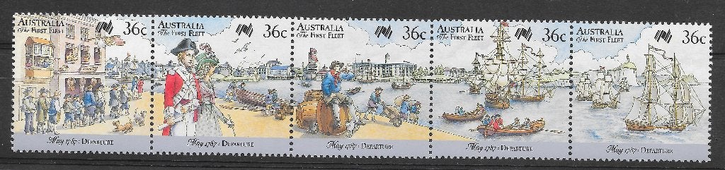 AUSTRALIE 1987, mi 1028/32 Departure, Ophalen of Verzenden, Postfris