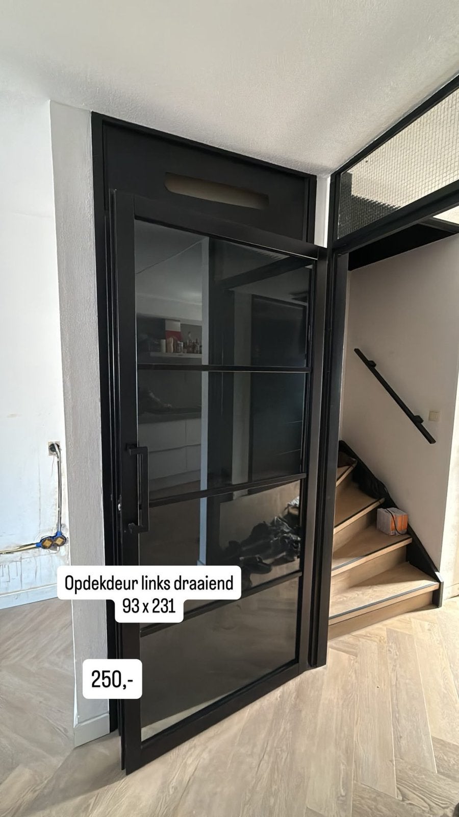 Opdek binnendeur zwart, Doe-het-zelf en Verbouw, Deuren en Horren, Ophalen, Binnendeur, Zo goed als nieuw, 200 tot 215 cm