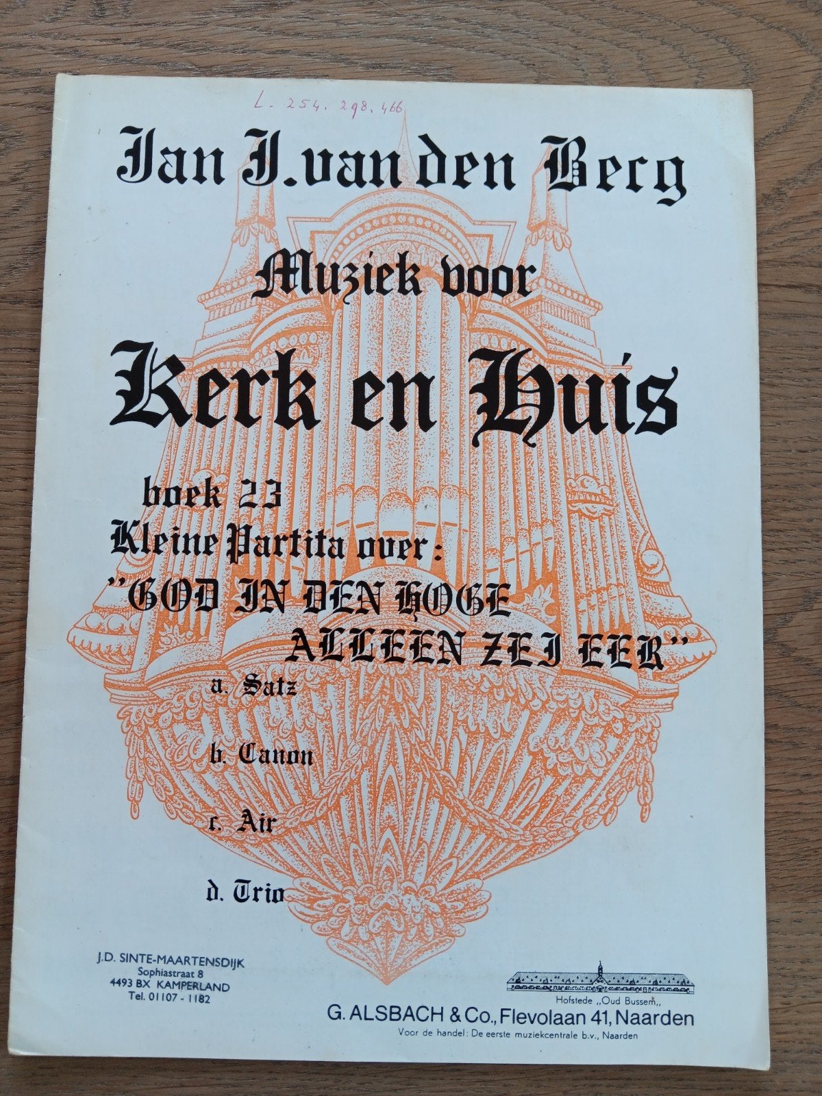 Jan J. van de Berg = Kleine partita "God in den hoge alleen, Muziek en Instrumenten, Bladmuziek, Ophalen of Verzenden, Artiest of Componist