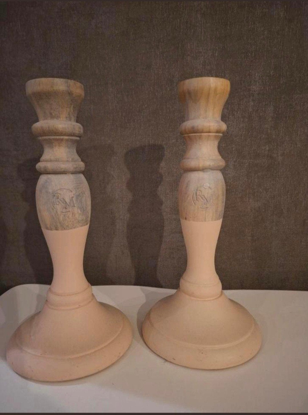 Nieuwe Rivièra Maison houten kandelaars set - Landelijk, Ophalen of Verzenden, Hout, Rivièra Maison