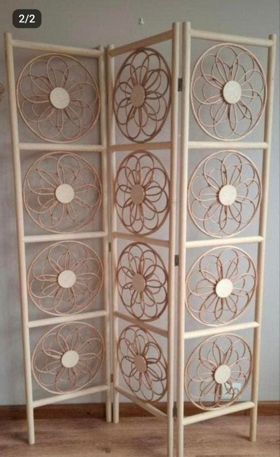 Rotan kamerscherm met bloemetjes, Ophalen