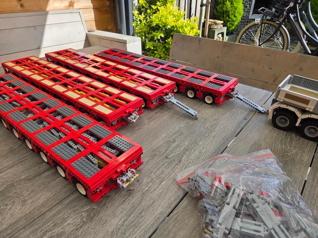 4 stuurbare trailers lego zwaar trsnsport moc, Ophalen of Verzenden