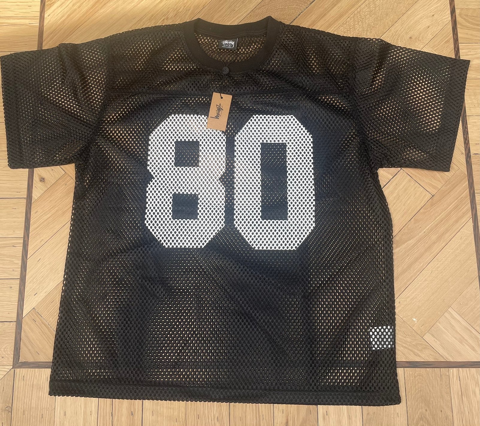 Stüssy Mesh Jersey #80 – Zwart, Verzenden, Zo goed als nieuw, Maat 46 (S) of kleiner, Zwart