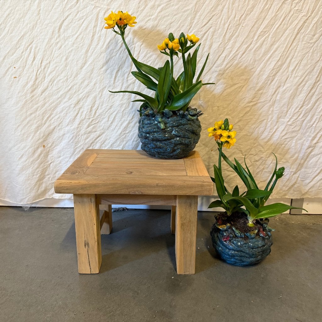 bijzettafeltje - 35 x 30 cm - massief teak - TTM Wonen, TTM Wonen, Meubels – (Perzische) Tapijten en Woonaccessoires, Taag 63, 2491 CS, Den Haag (Forepark)