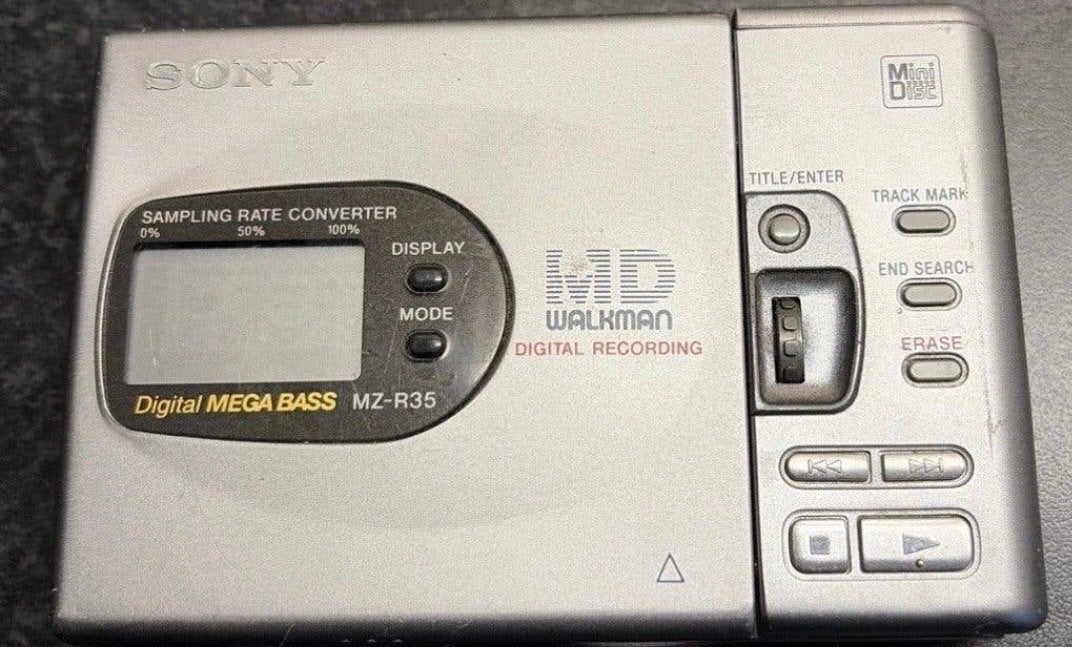 Sony Walkman MZ-R35 Minidisc Recorder Zilver, Ophalen of Verzenden, Minidisc-recorder