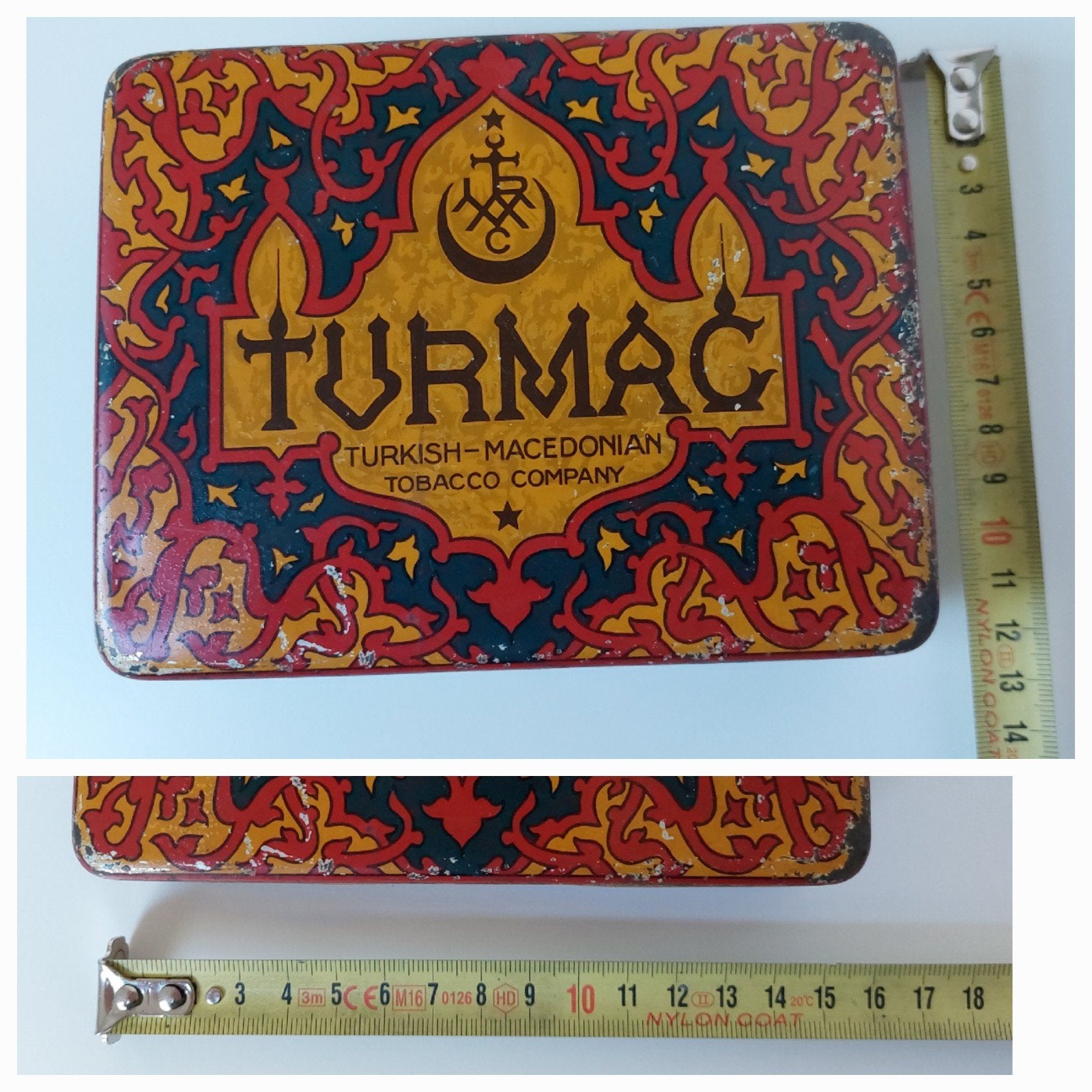 Vintage Turmac tabaksblik - Turkish-Macedonian Tobacco, Verzamelen, Ophalen of Verzenden
