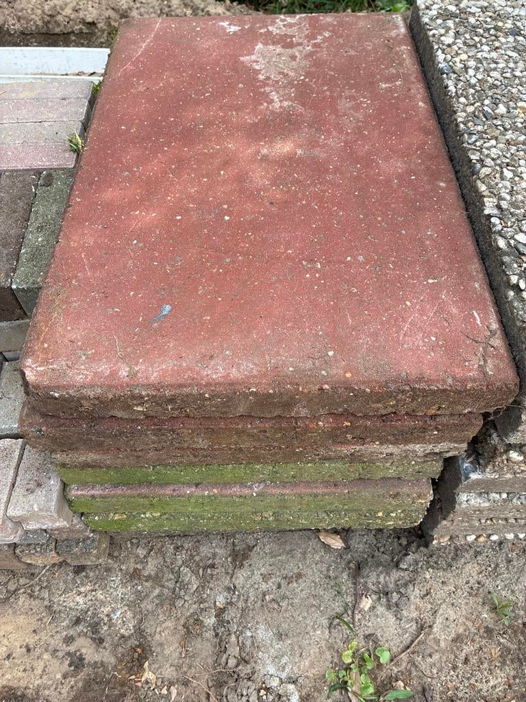 7 rode tegels 60x40x5, Tuin en Terras, Gebruikt, Ophalen of Verzenden, Minder dan 5 m², Beton