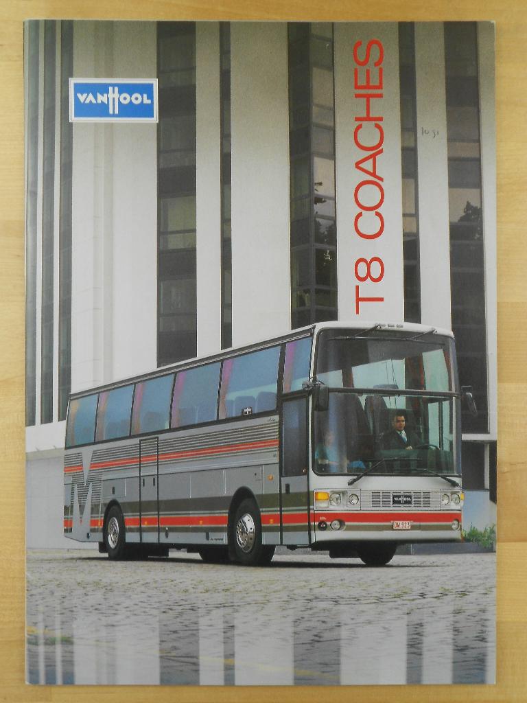 Van Hool T8 Bus Brochure 1989 Touringcar, Verzenden, Van Hool, Zo goed als nieuw, Overige merken