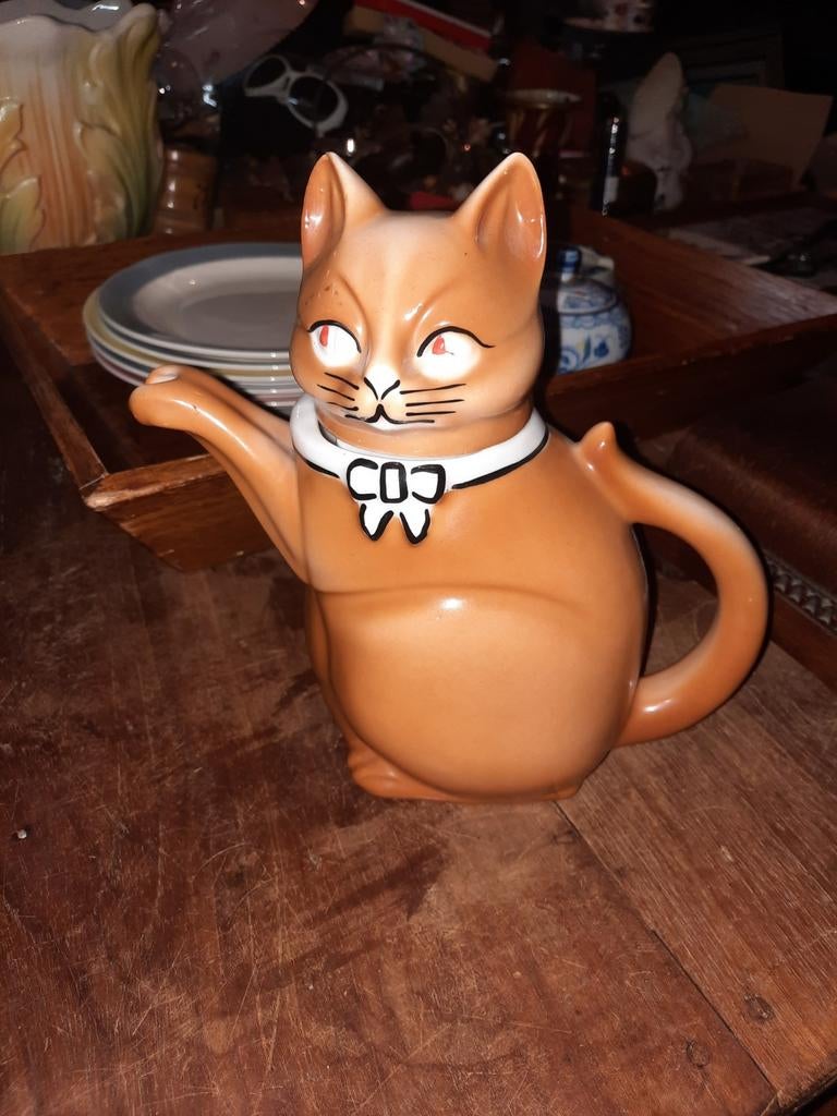 Vintage kat theepot Mosa Maastricht, Ophalen of Verzenden