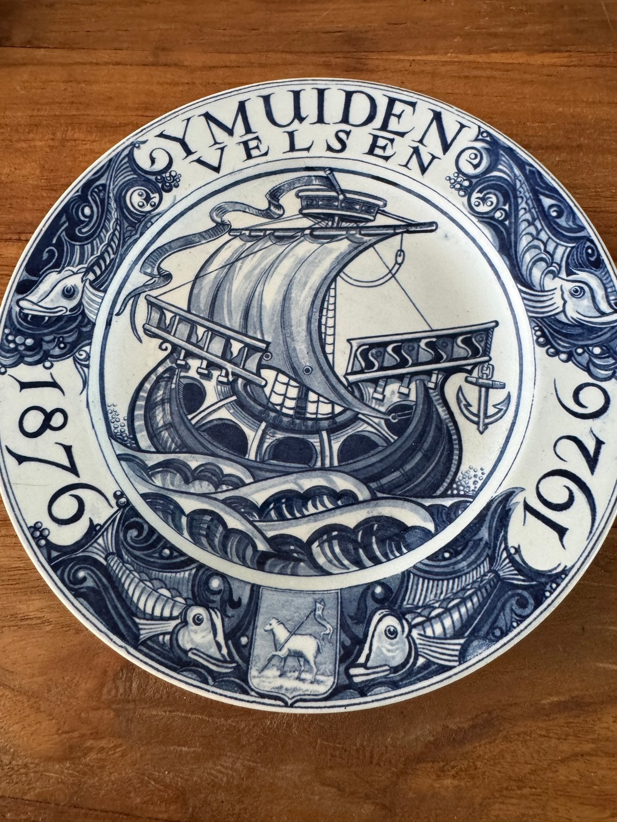 Herdenkingsbord IJmuiden-Velsen 1876-1926 | Petrus Regout, Antiek en Kunst, Ophalen of Verzenden