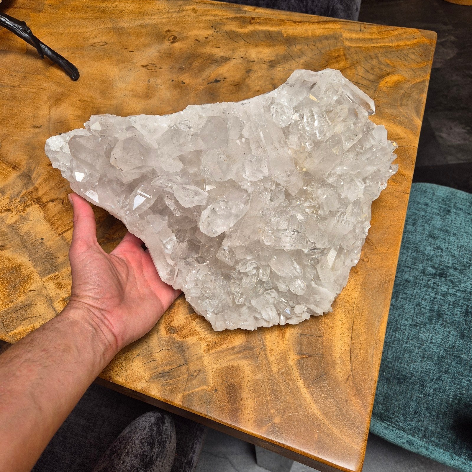Bergkristal cluster xxl, Verzamelen, Mineralen en Fossielen, Ophalen of Verzenden