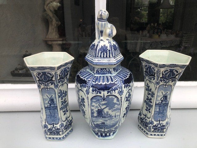 Delfts blauw kast stel, Ophalen of Verzenden