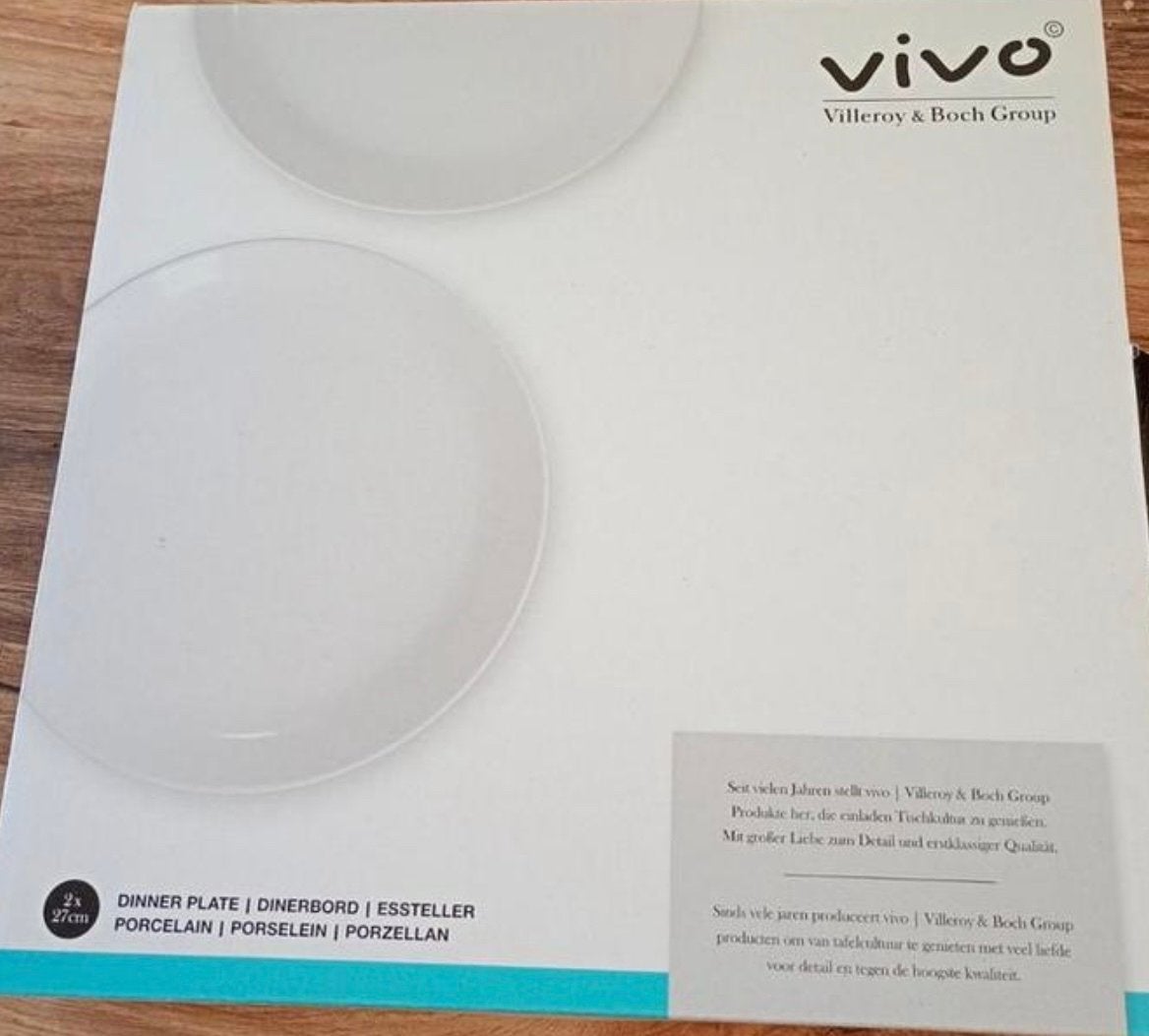 Vivo Villeroy & Boch Dinerborden - 2 stuks, 27cm, Porselein, Huis en Inrichting, Vivo, Nieuw, Ophalen of Verzenden, Bord(en)