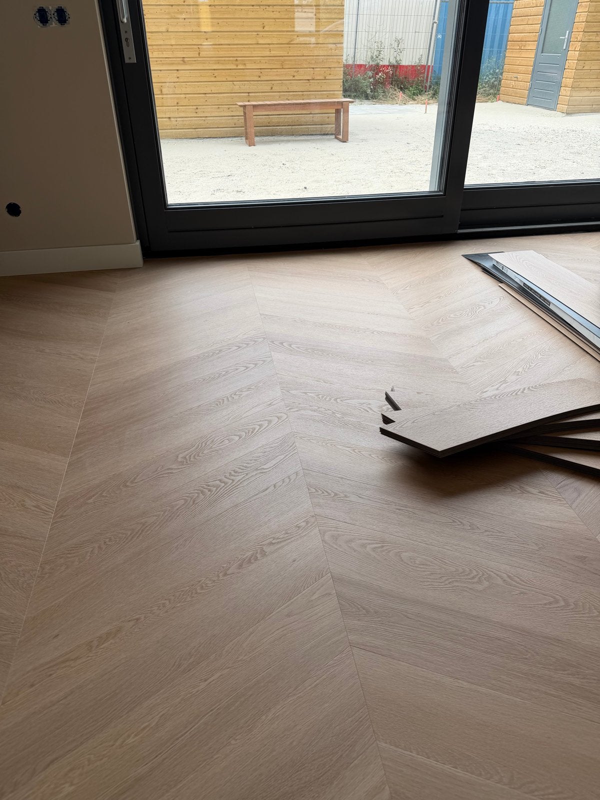 PVC Hongaarse Punt Dryback Vloer - Floorlife 4V 3,5m², Kunststof, 50 tot 150 cm, Overige typen, Nieuw